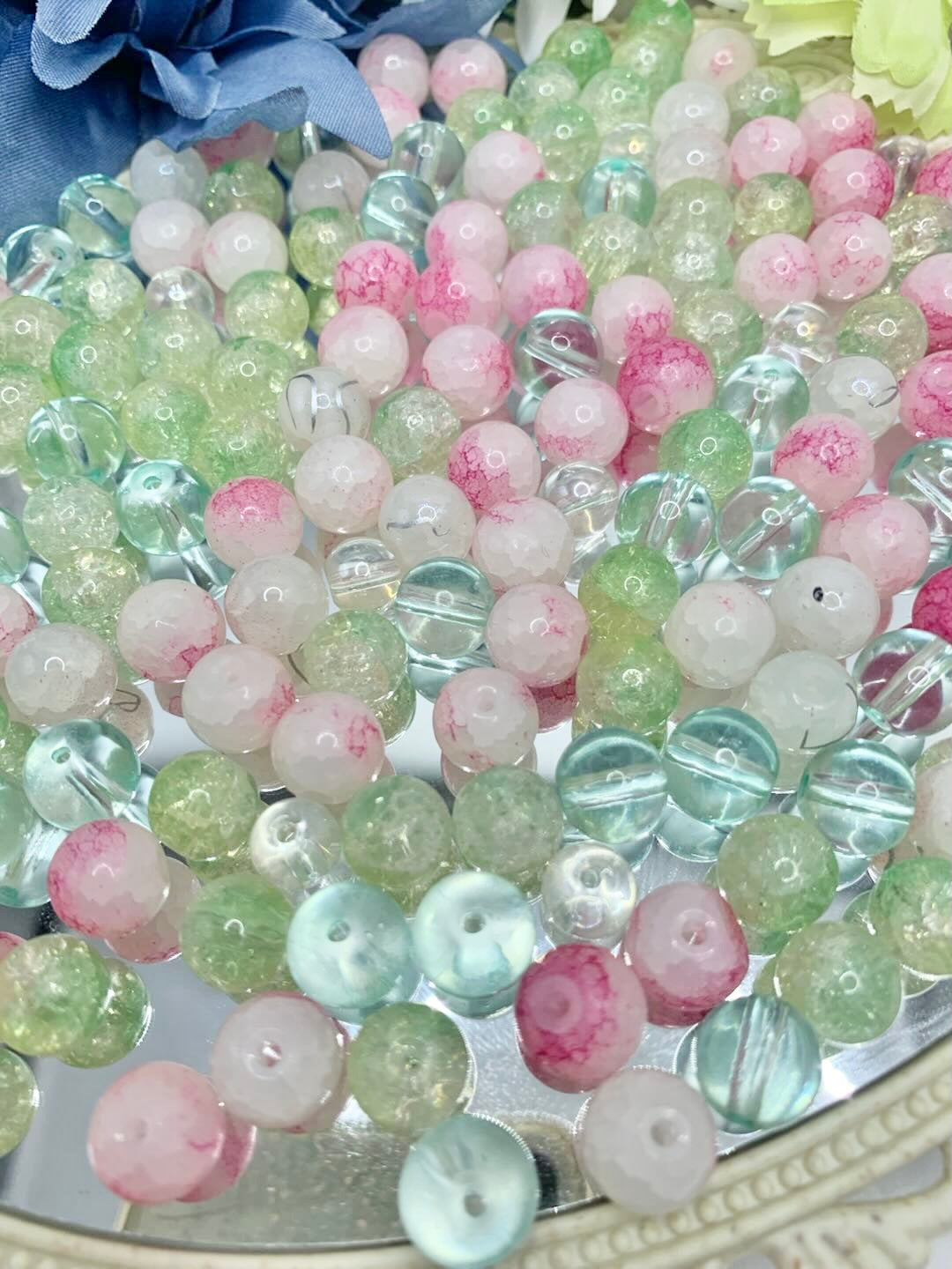 05-04 ❤ 新作 ❤【1528】シェイミ(ランドフォルム) 高級ガラスビーズ10mm,8mm,高品質メタル
