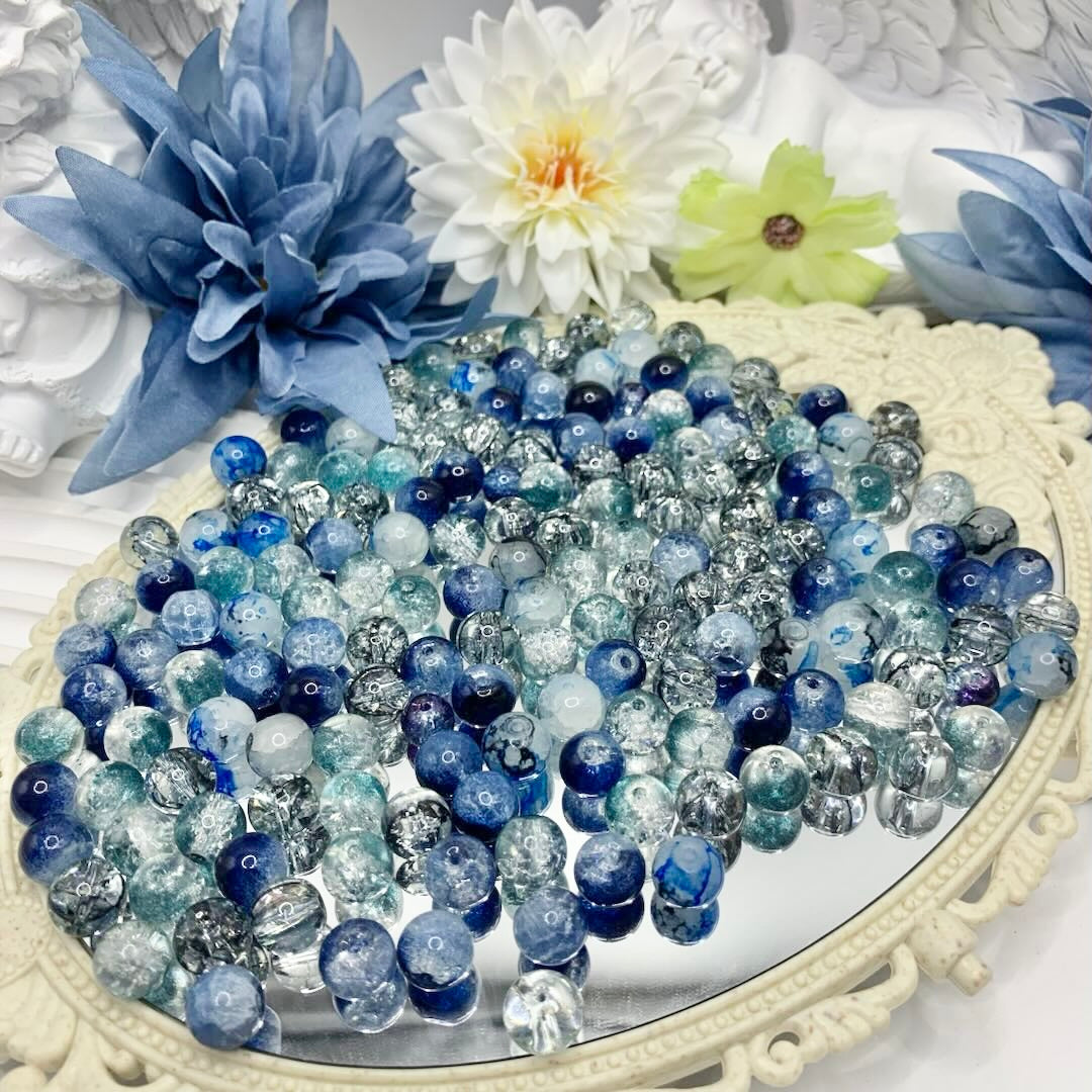 05-04 ❤ 新作 ❤【1529】メガオニゴーリ 高級ガラス10mm,8mm,夜光ビーズ10mm,高品質メタル
