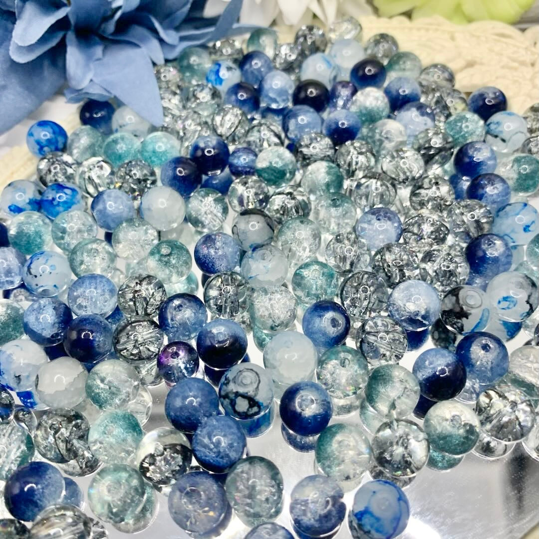 05-04 ❤ 新作 ❤【1529】メガオニゴーリ 高級ガラス10mm,8mm,夜光ビーズ10mm,高品質メタル