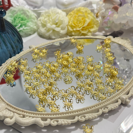02-27 ❤ 新作 ❤【1094】花座ビーズキャップ　10mm ゴールド　 パーツ