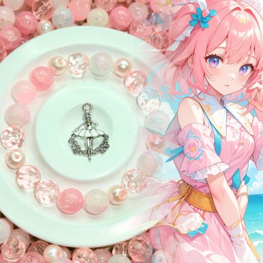 05-05 ❤ 新作 ❤【1535】ピンプク   高級ガラスビーズ10mm,8mm,ラウンドカットビーズ10mm,高品質メタル