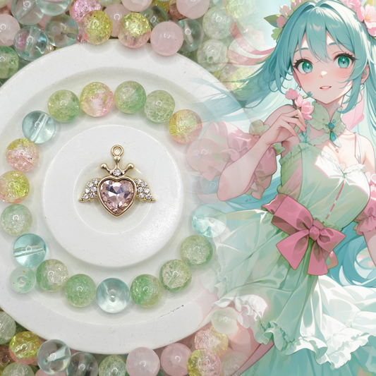 04-18 ❤ 新作 ❤【1439】ユレイドル   高級ガラスビーズ10mm,8mm,高品質メタル