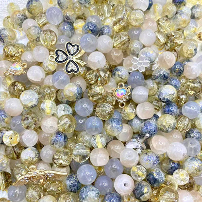 05-21 ❤ 新作 ❤【1597】ヌケニン  高級ガラスビーズ10mm,8mm,高品質メタル