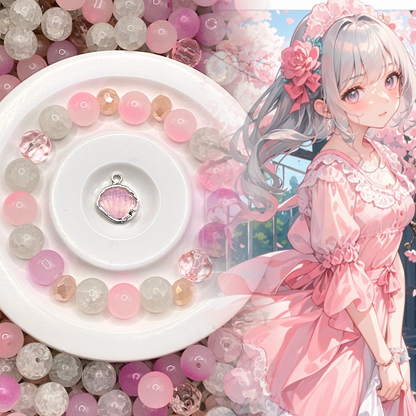 04-30 ❤ 新作 ❤【1520】サクラビス  高級ガラスビーズ,ラウンドカットビーズ10mm,多面カットビーズ8mm,高品質メタル