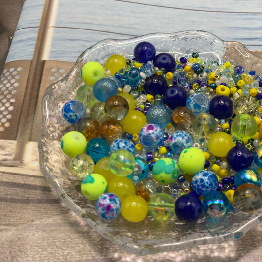❤ 新作 ❤【882】サンセットサーフィン　アクリルandガラスMIX ガラスビーズ,アクリルビーズ　