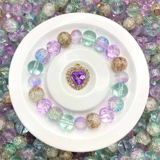 05-19 ❤ 新作 ❤【1586】ヤバチャ(しんさくフォルム)  高級ガラスビーズ10mm,8mm,ラウンドカットビーズ10mm,高品質メタル